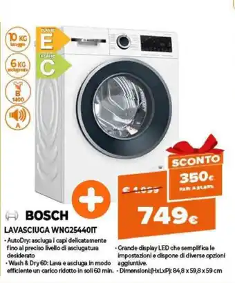 Expert Bosch Lavasciuga WNG25440IT offerta