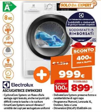 Expert Electrolux Asciugatrice EW9HX283 offerta
