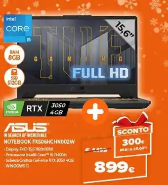 Expert Asus Notebook FX506HC H002W offerta