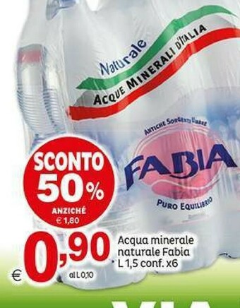 Elite Acqua Fabia - Acqua Minerale Naturale 1500 G(ml) offerta