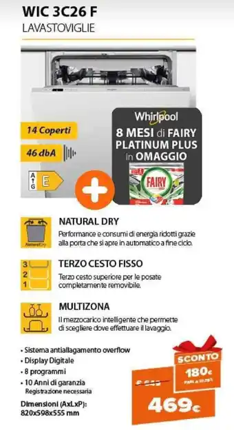 Expert Whirlpool WIC 3C26 F offerta