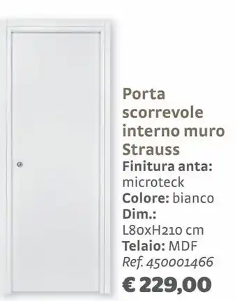 Bricocenter Porta scorrevole interno muro strauss offerta