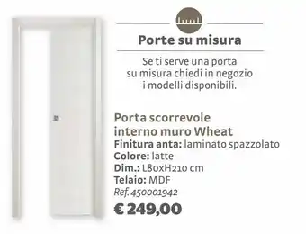 Bricocenter Porta scorrevole interno muro wheat offerta