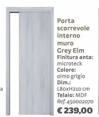 Bricocenter Porta scorrevole interno muro grey elm offerta