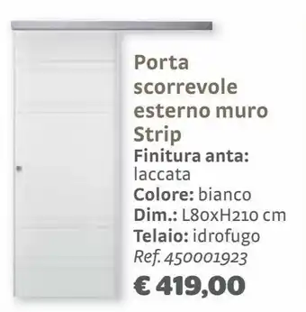 Bricocenter Porta scorrevole esterno muro strip offerta