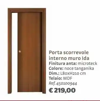 Bricocenter Porta scorrevole interno muro ida offerta