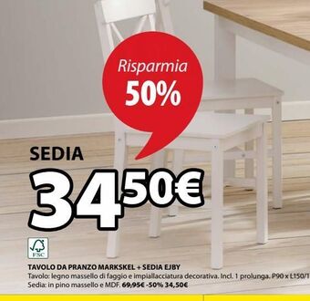 JYSK Sedia offerta