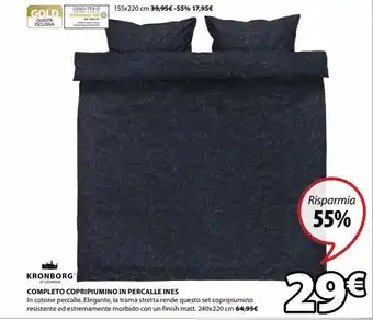 JYSK Completo copripiumino in percalle ines offerta
