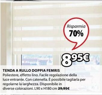 JYSK Tenda a rullo doppia femris offerta