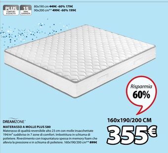 JYSK Materasso a molle plus s80 offerta