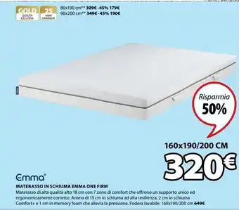 JYSK Materasso in schiuma emma one firm offerta