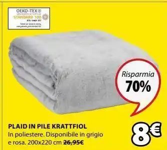 JYSK Plaid in pile krattfiol offerta