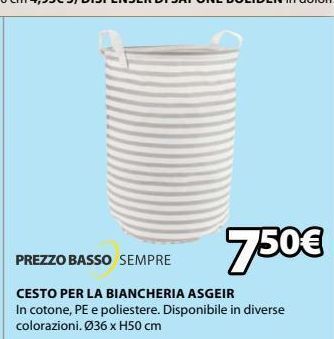 JYSK Cesto per la biancheria asgeir offerta