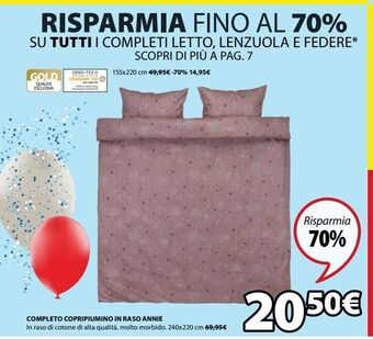 JYSK Completo copripiumino in raso annie offerta