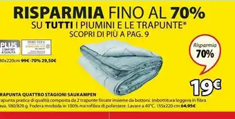 JYSK Trapunta quattro stagioni saukampen offerta
