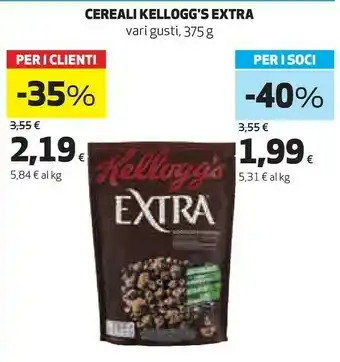 Ipercoop Kelloggs Cereali offerta