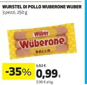 Ipercoop Wuber Wurstel di pollo offerta