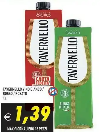Iperfamily Caviro Tavernello Vino Bianco offerta