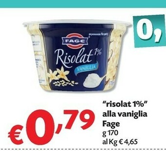 Pam Fage Risolat 1% Vaniglia 170 G(ml) offerta
