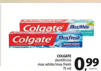 Pam Colgate Dentifricio Max White/ Max Fresh 75 Ml offerta