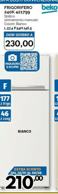 Orizzonte Beko Frigorifero 240k 421799 offerta