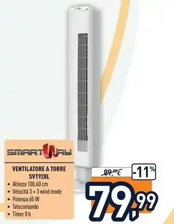 Unieuro Smartway Ventilatore A Torre SVT928L offerta