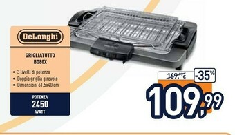 Unieuro DeLonghi Grigliatutto BQ80X offerta