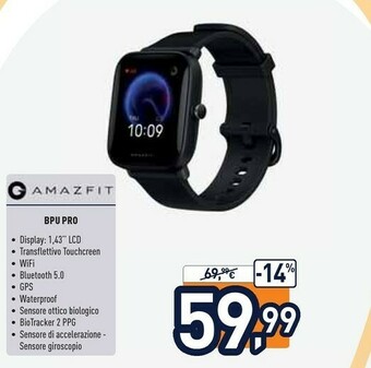 Unieuro Amazfit Bip U Pro 3,63 Cm (1.43") IPS Nero GPS (satellitare) offerta