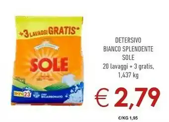 Conad City Sole Detersivo Bianco Splendente 20 Lavaggi offerta