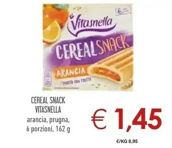 Conad Vitasnella Cereal Snack Arancia offerta