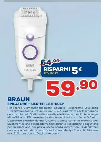 Euronics Braun Epilatore Silk-Epil 5 5-505P offerta