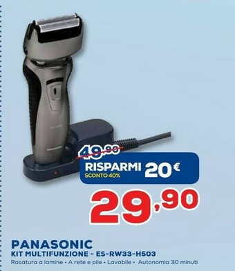 Euronics Panasonic ES-RW33 Rasoio Trimmer Nero, Argento offerta