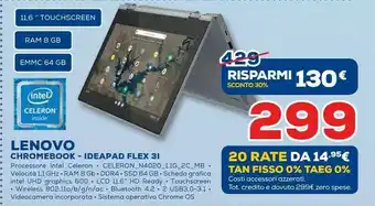 Euronics Lenovo Chromebook Ideapad Flex 31 offerta