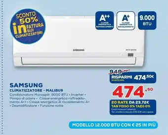 Euronics Samsung Climatizzatore Malibu 9 offerta