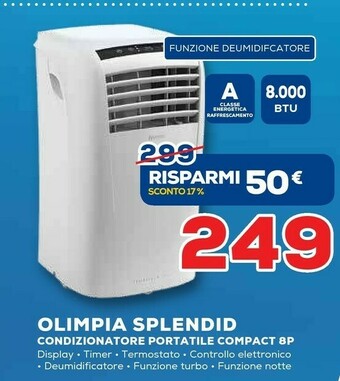 Euronics Olimpia Splendid Dolceclima Compact 8 P 63 DB 960 W Bianco offerta