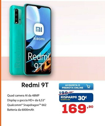 Xiaomi Redmi 9T 16,6 Cm (6.53") Doppia SIM Android 10.0 4G USB Tipo-C 4 GB 64 GB 6000 MAh Verde