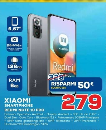 Euronics Xiaomi Smartphone Redmi Note 10 Pro offerta