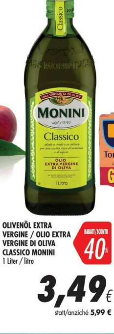 Coop Monini Olio Extra Vergine Di Oliva 1000 G(ml) offerta