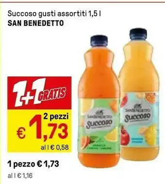 Iper La Grande San Benedetto Succoso Gusto Frutti Rossi 1500 G(ml) offerta