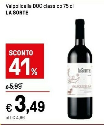 Iper La Grande La Sorte Valpolicella Doc Classico offerta