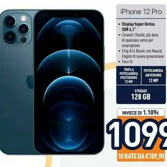 Unieuro Apple IPhone 12 Pro 128GB - Oro offerta