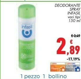 Conad City Infasil Deodorante Spray offerta