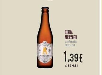 Conad Birra Metzger 170 Anniversario Ambrata offerta