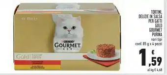 Conad Purina Tortini, Delizie In Salsa Per Gatti Gold Gourmet Con Pollo offerta