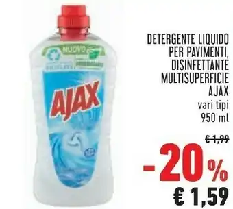 Conad Ajax Detergente Liquido Per Pavimenti, Disinfettante Multisuperficie Classico offerta
