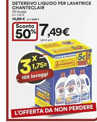 Ipercoop Chanteclair Detersivo lavatrice offerta