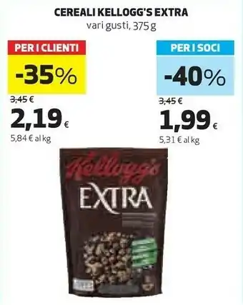 Coop Kelloggs Extra Nocciole Caramellate 375 G(ml) offerta