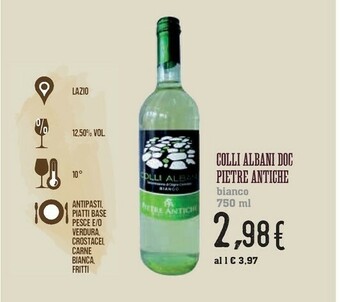 Conad Pietre Antiche Colli Albani Doc Bianca offerta