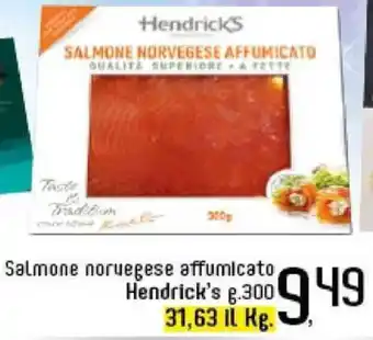 Famila Market Hendrick's salmone norvegese affumicato g.300 offerta