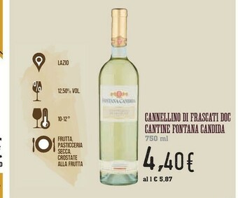 Conad Cantinè Cantine Fontana Candida Cannellino Di Frascati Doc offerta